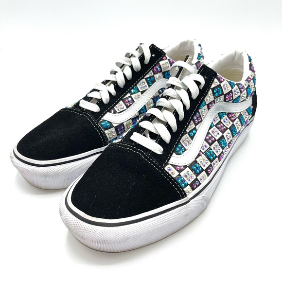 Vans Old Skool Primary Check with Custom Crystals - Picture 3 of 12